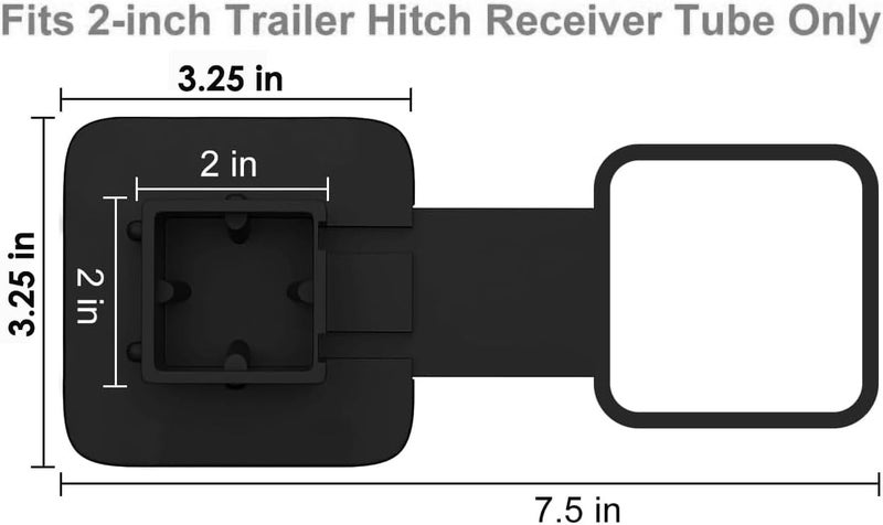 eVerHITCH 2 Inch Universal Tow Hitch Covers, Trailer Hitch Cover Tube Plug Insert, Car Exterior Accessories, Receiver Tube Hitch Plug (Plain Black, Fits 2" Receiver) - Image 4